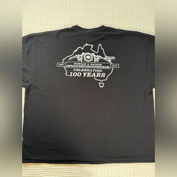 Harley Davidson Pin Up Girl Australia 100 Years Graphic T Shirt 4XL Black - Picture 5 of 7